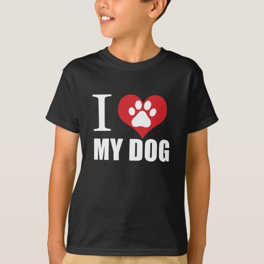 J'aime mon chien T-shirt (Devant)
