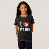 J'aime mon chien T-shirt (Devant entier)