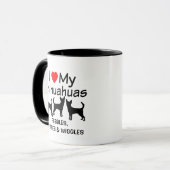 J'Aime Mon Chihuahua Chiens Mug (Devant gauche)