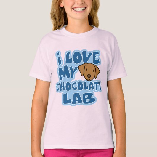 J'aime mon chocolat Lab Girl's Ringer TShirt (Devant)