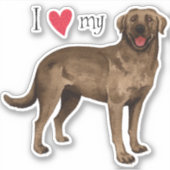 J'aime mon chocolat Lab Vinyl Sticker (Devant)