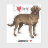 J'aime mon chocolat Lab Vinyl Sticker (Feuille)