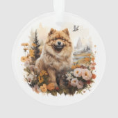 J'Aime Mon Chow Chow Portrait Floral Chien (dos)