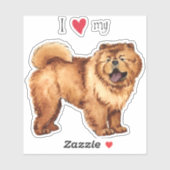 J'aime mon chow chow Vinyl Sticker (Feuille)