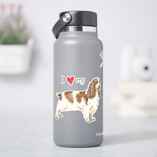 J'aime mon coqueur anglais Spaniel Vinyl Sticker (HydroFlask)