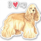 J'aime mon coqueur Spaniel Vinyl Sticker (Devant)