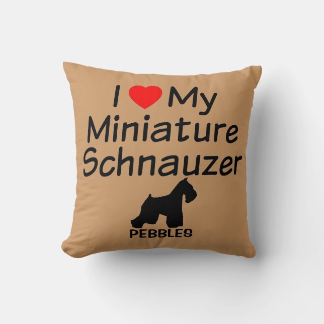 J'Aime Mon Coussin Schnauzer Miniature Chien (Recto)
