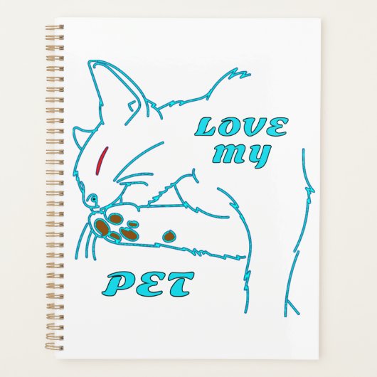 J'AIME MON CUTE AQUA PET CAT (Devant)