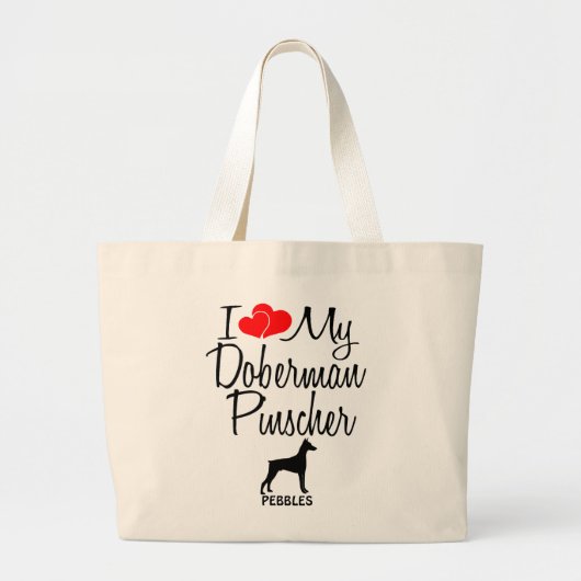 J'Aime Mon Doberman Pinscher Sac (Devant)