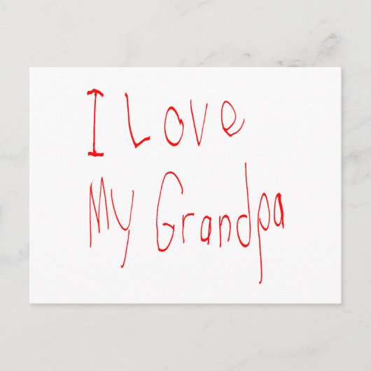 J'Aime Mon Grand-Père ! Carte postale (Devant)