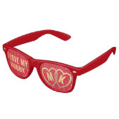 J'Aime Mon Hubby Gold Hearts Lunettes de soleil ré (Angulaire)