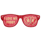 J'Aime Mon Hubby Gold Hearts Lunettes de soleil ré (Devant)