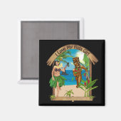 J'Aime Mon Hula Girl Tiki Magnet (Recto/Verso)