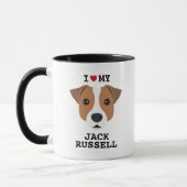 J'Aime Mon Jack Russell Chien Café Mug (Gauche)