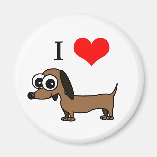 J'Aime Mon Magnet Dachshund (Devant)