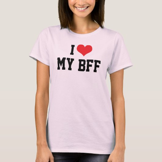 J'Aime Mon Meilleur Ami Pour Jamais T-Shirt BFF (Devant)
