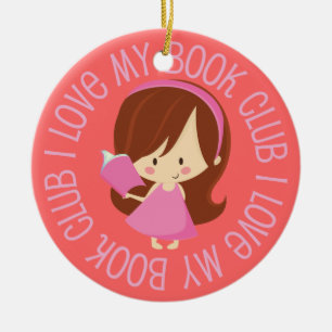 J'aime mon ornement de cadeau de club de lecture
