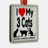J'Aime Mon Ornement De Trois Chats (Droite)