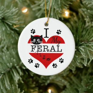 J'Aime Mon Ornement En Cat Feral