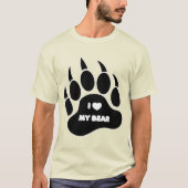 J'aime Mon Ours En Patte Noire - T-Shirt (Devant)