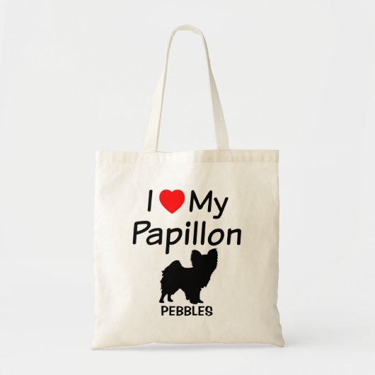 J'Aime Mon Papillon Chien Sac (Devant)