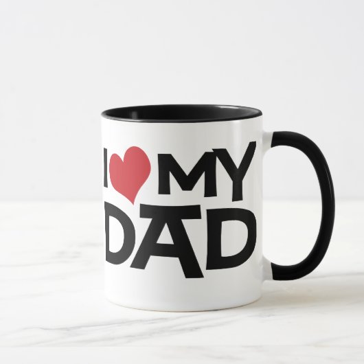 J'Aime Mon Père Fête des pères Ringer Mug (Droite)