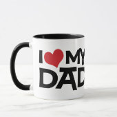 J'Aime Mon Père Fête des pères Ringer Mug (Gauche)