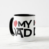 J'Aime Mon Père Fête des pères Ringer Mug (Devant gauche)