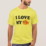 J'Aime Mon Pet Goldfish T-shirt<br><div class="desc">Le design des animaux de compagnie de poissons rouges, mignon et colorés, est parfait pour les propriétaires de poissons. Le slogan "I Love My Goldfish".</div>