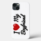 J'aime mon petit ami texte noir mignon Coque iPhon (Verso)