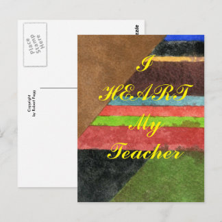 "J'aime mon professeur" carte postale de remerciem