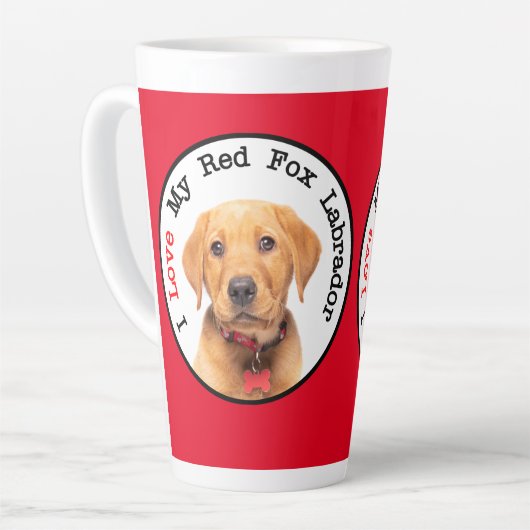 J'Aime Mon Red Fox Labrador Latte Mug (Angle gauche)