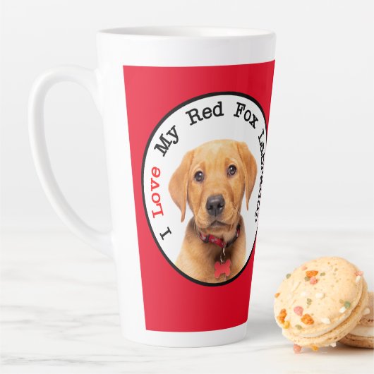 J'Aime Mon Red Fox Labrador Latte Mug (En situation)