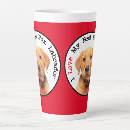 J'Aime Mon Red Fox Labrador Latte Mug (Devant)