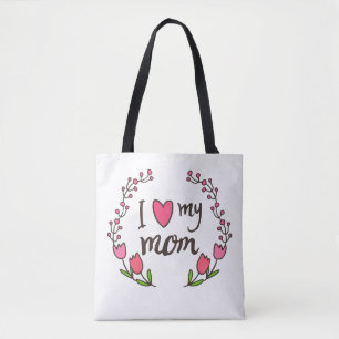 J'aime mon sac fourre-tout heureux au jour de mèr
