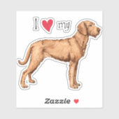 J'aime mon sticker À poils durs Vizsla Vinyl (Feuille)