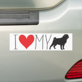 J'Aime Mon Sticker Bumper Carlin (En voiture)