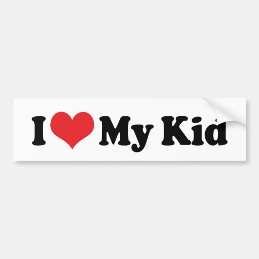 J'Aime Mon Sticker Bumper Enfant (Devant)