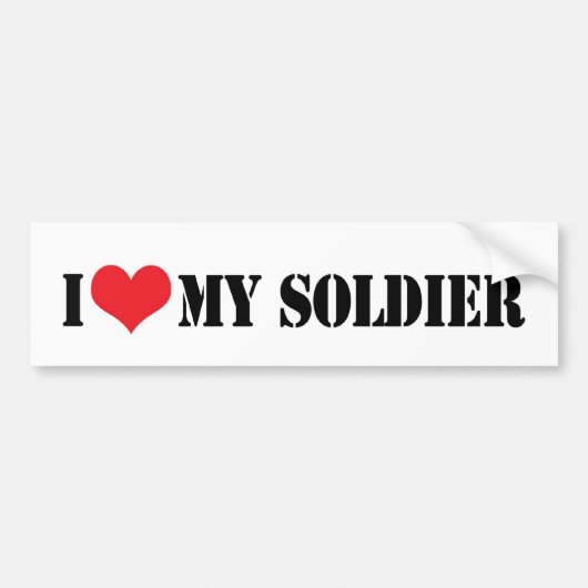 J'Aime Mon Sticker Bumper Soldat (Devant)