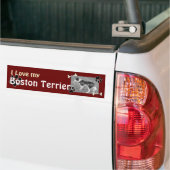 J'aime mon Sticker Bumper Terrier de Boston (Sur camion)