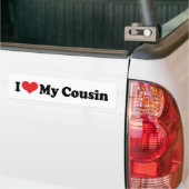 J'Aime Mon Sticker De Bumper Cousin (Sur camion)