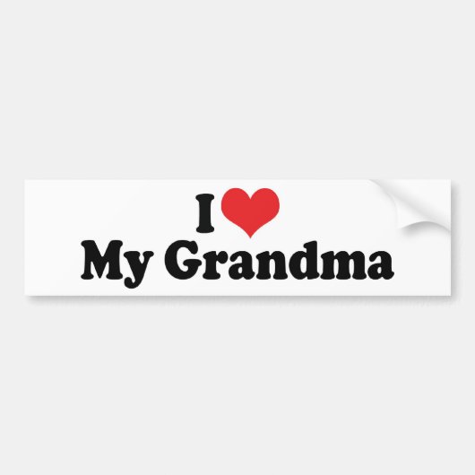 J'Aime Mon Sticker De Bumper De Grand-Mère (Devant)