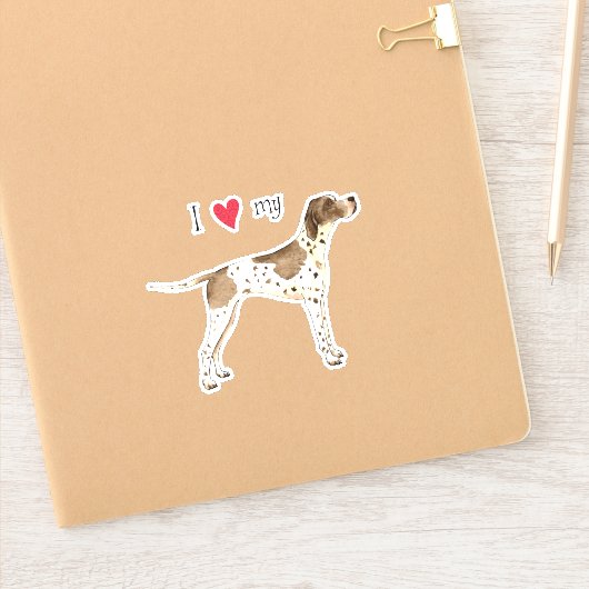 J'aime mon sticker en Vinyl Pointer (Carnet)