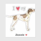 J'aime mon sticker en Vinyl Pointer (Feuille)