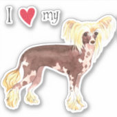 J'aime mon sticker en vinyle pilé chinois (Devant)