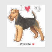 J'aime mon sticker gallois Terrier Vinyl (Feuille)
