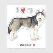 J'aime mon Sticker Husky Vinyl (Feuille)