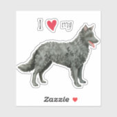 J'aime mon sticker Mudi Vinyl (Feuille)