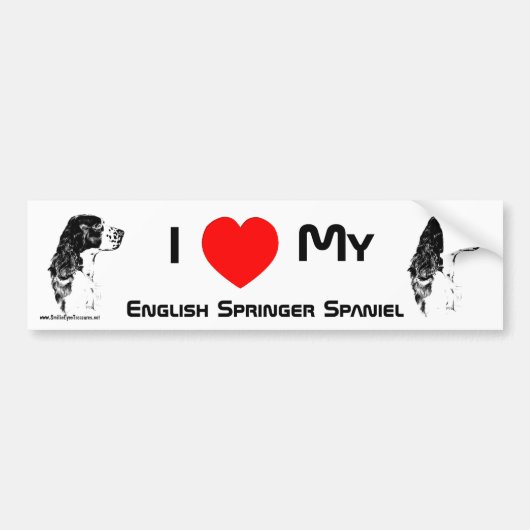 J'Aime Mon Sticker Spaniel Springer Anglais (Devant)