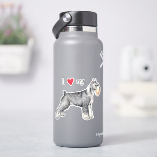 J'aime mon Sticker standard Schnauzer Vinyl